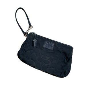 Y2K Women's Coach Monogrammed Handbag, Zip Closure, Black, Gray, and Green